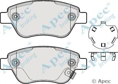 APEC BRAKING pad2002 -  Комплект тормозных колодок, дисковый тормоз